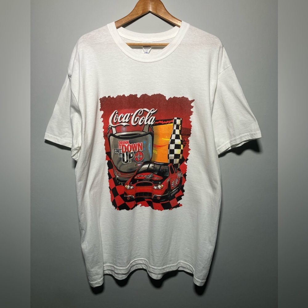Coca Cola White Tee with Red Racing Graphic